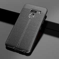 Coque Silicone Gel Motif Cuir Housse Etui pour LG G8 ThinQ Noir
