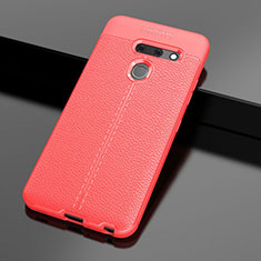 Coque Silicone Gel Motif Cuir Housse Etui pour LG G8 ThinQ Rouge