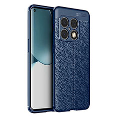 Coque Silicone Gel Motif Cuir Housse Etui pour OnePlus 10 Pro 5G Bleu