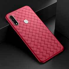 Coque Silicone Gel Motif Cuir Housse Etui pour Oppo A31 Rouge