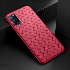 Coque Silicone Gel Motif Cuir Housse Etui pour Oppo A52 Rouge
