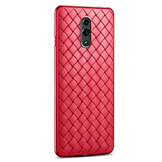 Coque Silicone Gel Motif Cuir Housse Etui pour Oppo Reno Rouge