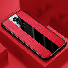 Coque Silicone Gel Motif Cuir Housse Etui pour Oppo Reno2 Z Rouge