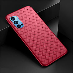 Coque Silicone Gel Motif Cuir Housse Etui pour Oppo Reno4 Pro 5G Rouge