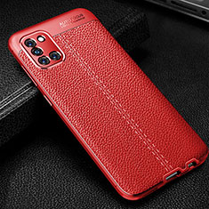 Coque Silicone Gel Motif Cuir Housse Etui pour Samsung Galaxy A31 Rouge