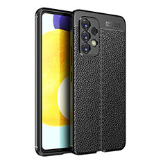Coque Silicone Gel Motif Cuir Housse Etui pour Samsung Galaxy A53 5G Noir