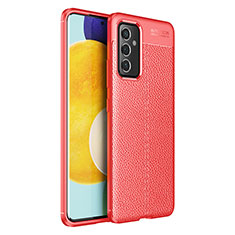 Coque Silicone Gel Motif Cuir Housse Etui pour Samsung Galaxy A82 5G Rouge