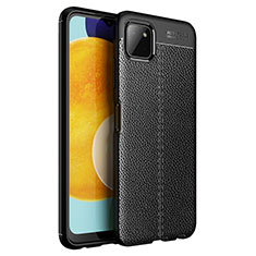 Coque Silicone Gel Motif Cuir Housse Etui pour Samsung Galaxy F42 5G Noir