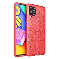 Coque Silicone Gel Motif Cuir Housse Etui pour Samsung Galaxy F62 5G Rouge