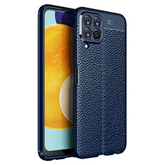 Coque Silicone Gel Motif Cuir Housse Etui pour Samsung Galaxy M33 5G Bleu
