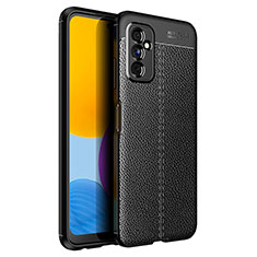 Coque Silicone Gel Motif Cuir Housse Etui pour Samsung Galaxy M52 5G Noir
