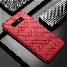 Coque Silicone Gel Motif Cuir Housse Etui pour Samsung Galaxy Note 8 Duos N950F Rouge
