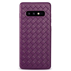 Coque Silicone Gel Motif Cuir Housse Etui pour Samsung Galaxy S10e Violet