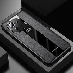 Coque Silicone Gel Motif Cuir Housse Etui pour Xiaomi Mi 11 Pro 5G Noir