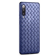 Coque Silicone Gel Motif Cuir Housse Etui pour Xiaomi Mi 9 Lite Bleu