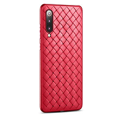 Coque Silicone Gel Motif Cuir Housse Etui pour Xiaomi Mi 9 Pro 5G Rouge