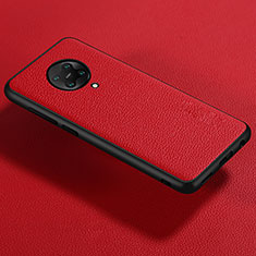 Coque Silicone Gel Motif Cuir Housse Etui pour Xiaomi Poco F2 Pro Rouge