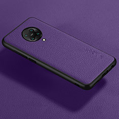 Coque Silicone Gel Motif Cuir Housse Etui pour Xiaomi Poco F2 Pro Violet