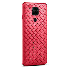 Coque Silicone Gel Motif Cuir Housse Etui pour Xiaomi Redmi 10X 4G Rouge