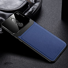 Coque Silicone Gel Motif Cuir Housse Etui pour Xiaomi Redmi 8 Bleu