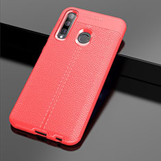 Coque Silicone Gel Motif Cuir Housse Etui S01 pour Huawei Honor 20 Lite Rouge
