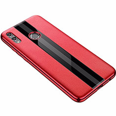 Coque Silicone Gel Motif Cuir Housse Etui S01 pour Huawei Honor V10 Lite Rouge