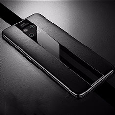 Coque Silicone Gel Motif Cuir Housse Etui S01 pour Huawei Mate 20 Pro Noir