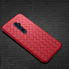 Coque Silicone Gel Motif Cuir Housse Etui S01 pour Oppo Reno 10X Zoom Rouge