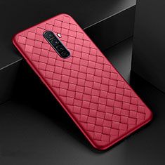 Coque Silicone Gel Motif Cuir Housse Etui S01 pour Oppo Reno Ace Rouge