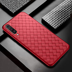 Coque Silicone Gel Motif Cuir Housse Etui S01 pour Samsung Galaxy A50S Rouge