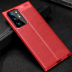 Coque Silicone Gel Motif Cuir Housse Etui S01 pour Samsung Galaxy Note 20 Ultra 5G Rouge