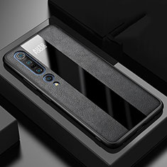 Coque Silicone Gel Motif Cuir Housse Etui S01 pour Xiaomi Mi 10 Pro Noir