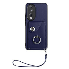 Coque Silicone Gel Motif Cuir Housse Etui S01D pour Huawei Honor 90 5G Bleu