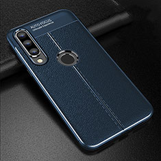 Coque Silicone Gel Motif Cuir Housse Etui S02 pour Huawei P30 Lite New Edition Bleu