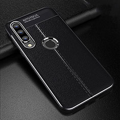 Coque Silicone Gel Motif Cuir Housse Etui S02 pour Huawei P30 Lite New Edition Noir