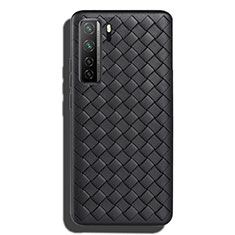 Coque Silicone Gel Motif Cuir Housse Etui S02 pour Huawei P40 Lite 5G Noir