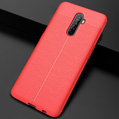 Coque Silicone Gel Motif Cuir Housse Etui S02 pour Oppo Reno Ace Rouge