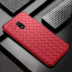 Coque Silicone Gel Motif Cuir Housse Etui S02 pour Xiaomi Redmi 8A Rouge