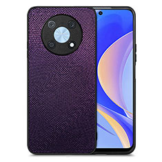 Coque Silicone Gel Motif Cuir Housse Etui S02D pour Huawei Nova Y90 Violet