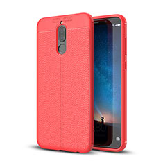 Coque Silicone Gel Motif Cuir Housse Etui S03 pour Huawei G10 Rouge
