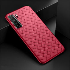 Coque Silicone Gel Motif Cuir Housse Etui S03 pour Huawei Nova 7 SE 5G Rouge