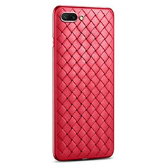Coque Silicone Gel Motif Cuir Housse Etui S03 pour Oppo A12e Rouge