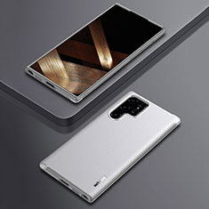 Coque Silicone Gel Motif Cuir Housse Etui S03 pour Samsung Galaxy S24 Ultra 5G Blanc