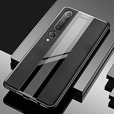 Coque Silicone Gel Motif Cuir Housse Etui S03 pour Xiaomi Mi 10 Noir