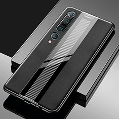 Coque Silicone Gel Motif Cuir Housse Etui S03 pour Xiaomi Mi 10 Pro Noir