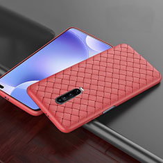 Coque Silicone Gel Motif Cuir Housse Etui S03 pour Xiaomi Redmi K30 5G Rouge