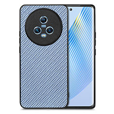 Coque Silicone Gel Motif Cuir Housse Etui S03D pour Huawei Honor Magic5 5G Bleu