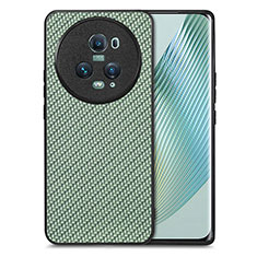 Coque Silicone Gel Motif Cuir Housse Etui S03D pour Huawei Honor Magic5 Pro 5G Vert
