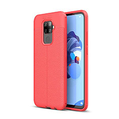 Coque Silicone Gel Motif Cuir Housse Etui S05 pour Huawei Mate 30 Lite Rouge