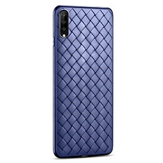 Coque Silicone Gel Motif Cuir Housse Etui S06 pour Huawei Honor 9X Pro Bleu